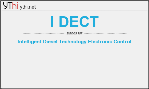 What does I DECT mean? What is the full form of I DECT?